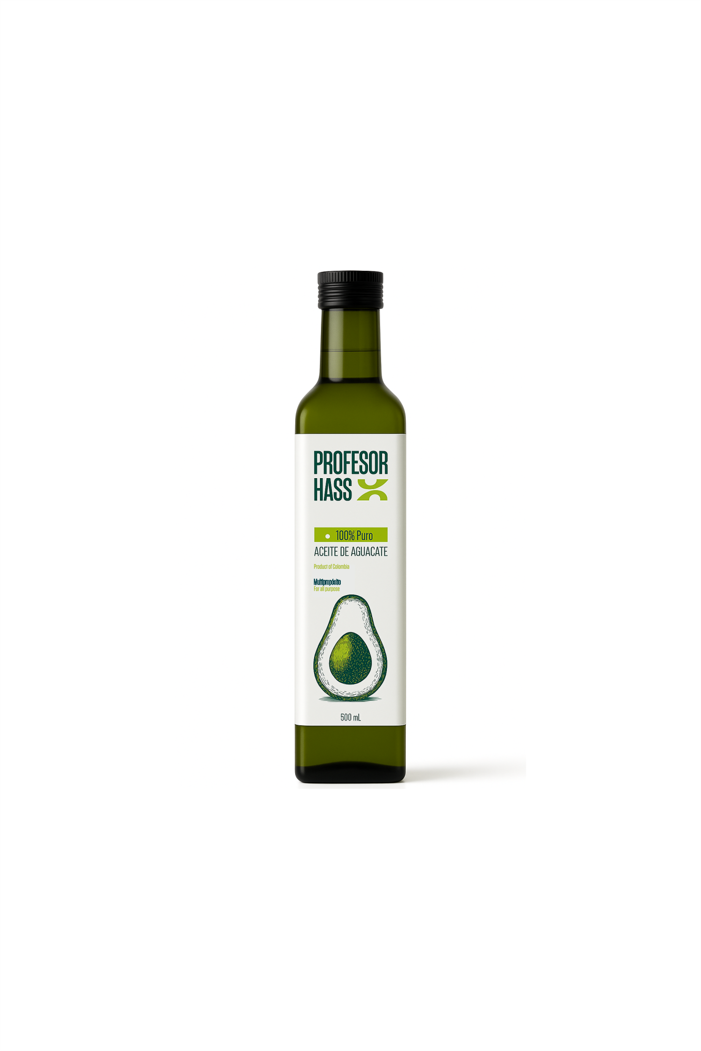 Aceite de aguacate para cocinar 500 mL Profesor Hass, punto de humo alto para freir