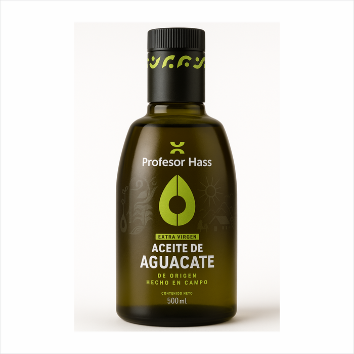 Aceite de aguacate extra virgen premium Profesor Hass 500 mL