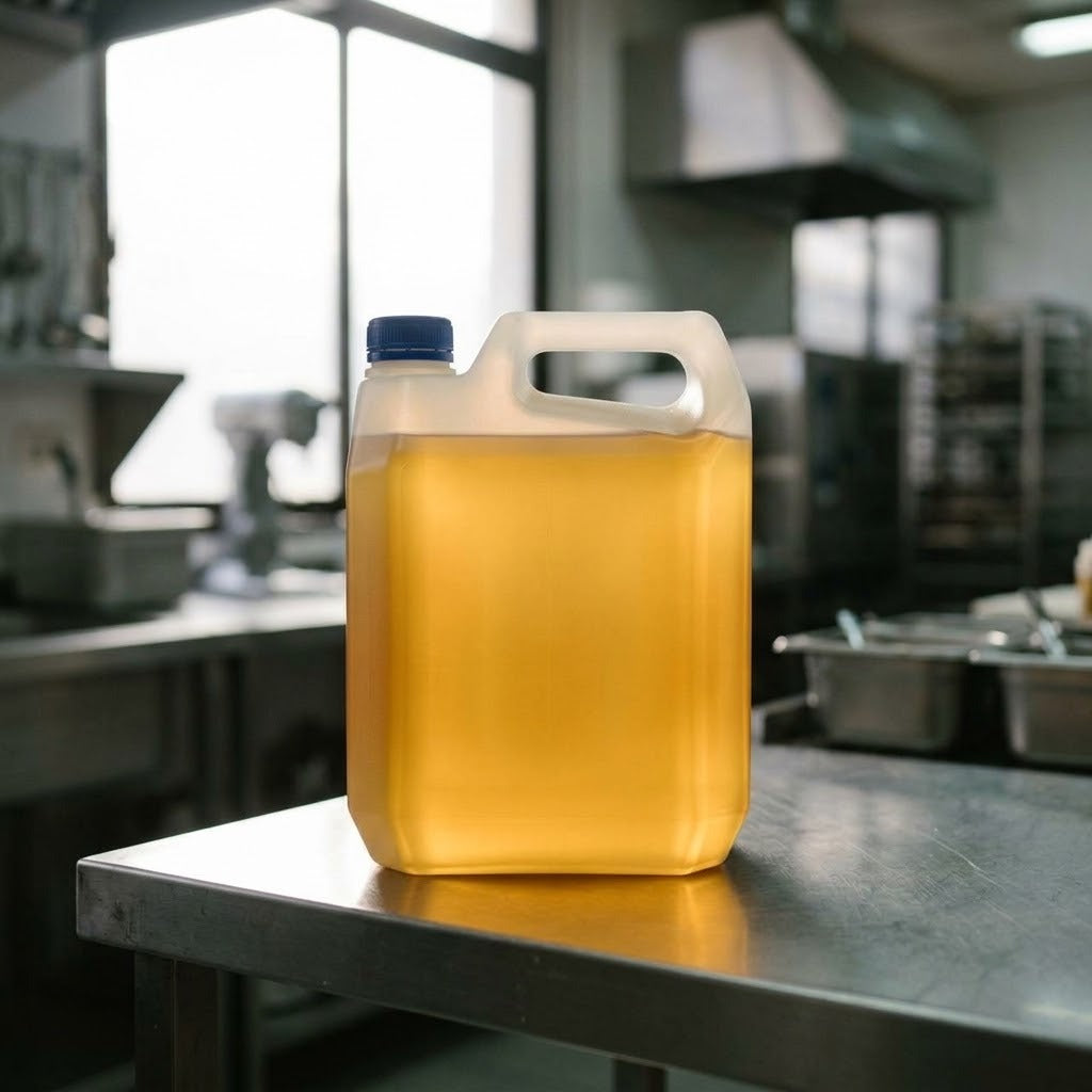 Garrafa de 5 litros de aceite de aguacate Hass refinado RBD Profesor Hass en cocina profesional