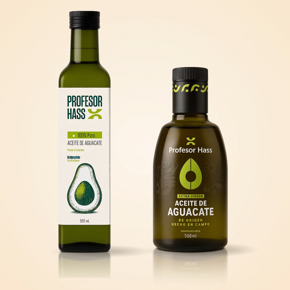 Combo aceite de aguacate 500 mL para cocinar y extra virgen Profesor Hass