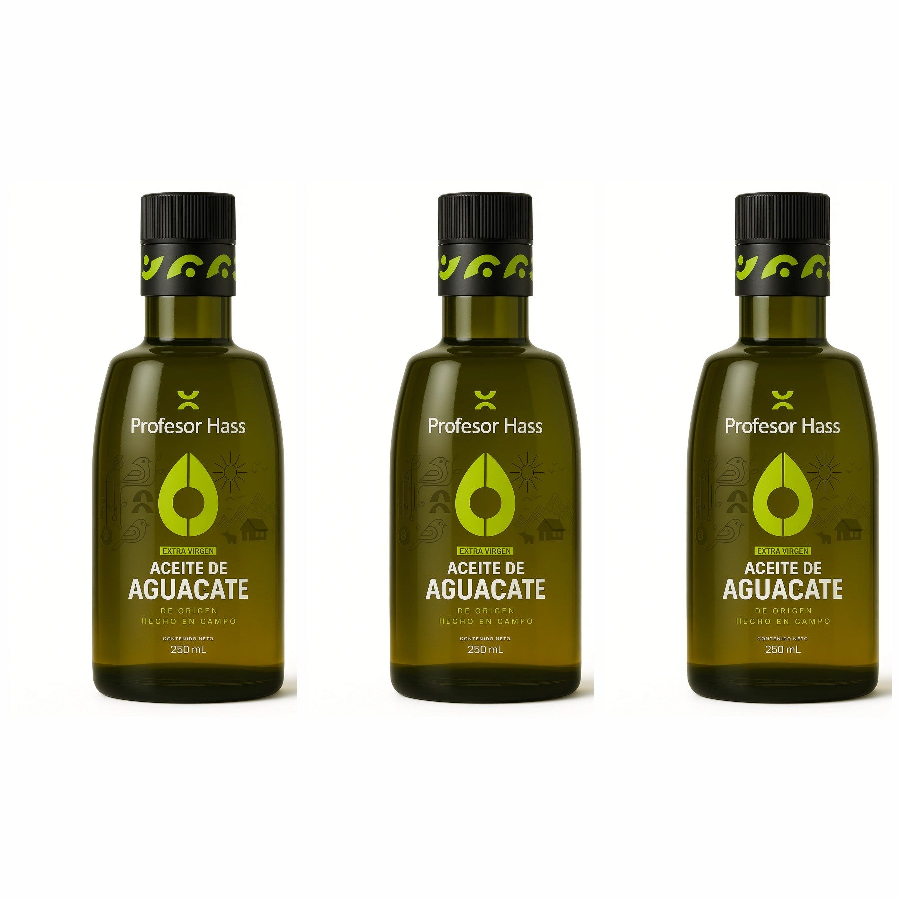 Kit x3 botellas de aceite de aguacate extra virgen premium Profesor Hass 250 mL