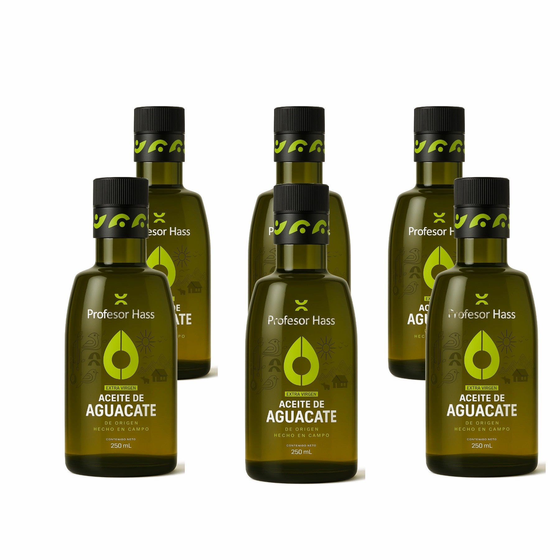 Kit x6 botellas de aceite de aguacate extra virgen premium Profesor Hass 250 mL